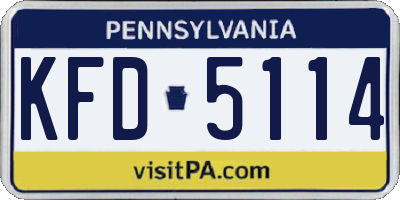 PA license plate KFD5114