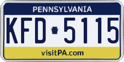 PA license plate KFD5115