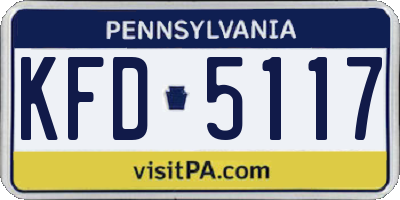 PA license plate KFD5117