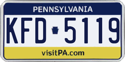 PA license plate KFD5119