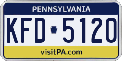 PA license plate KFD5120