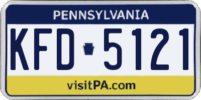 PA license plate KFD5121