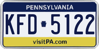PA license plate KFD5122