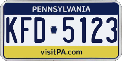 PA license plate KFD5123