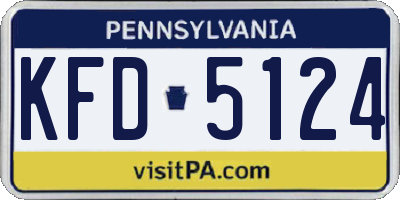 PA license plate KFD5124