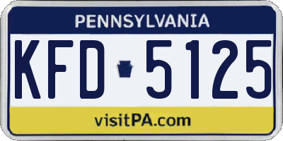 PA license plate KFD5125