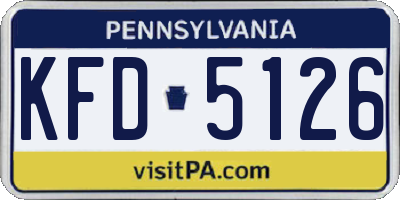 PA license plate KFD5126