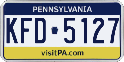PA license plate KFD5127