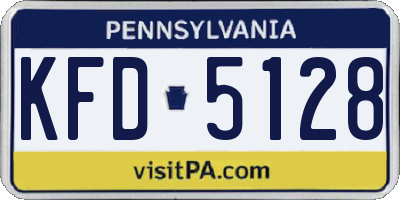 PA license plate KFD5128