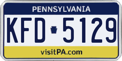PA license plate KFD5129