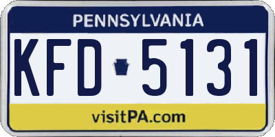 PA license plate KFD5131