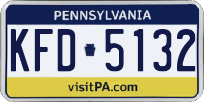 PA license plate KFD5132
