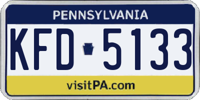 PA license plate KFD5133