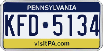 PA license plate KFD5134