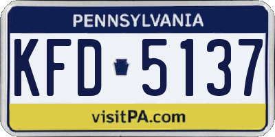 PA license plate KFD5137