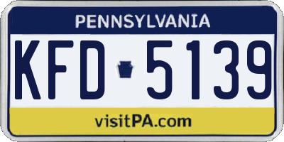 PA license plate KFD5139