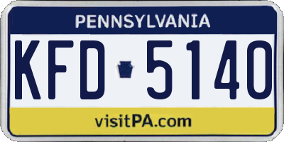 PA license plate KFD5140