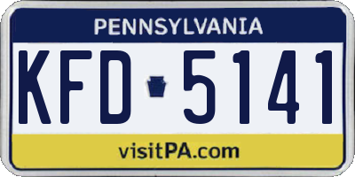 PA license plate KFD5141