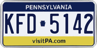 PA license plate KFD5142