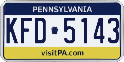 PA license plate KFD5143