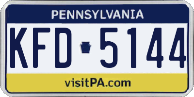 PA license plate KFD5144