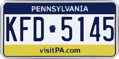 PA license plate KFD5145