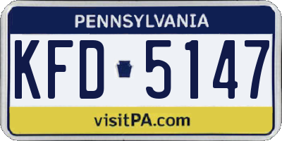PA license plate KFD5147