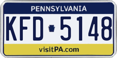 PA license plate KFD5148