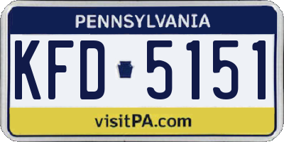 PA license plate KFD5151