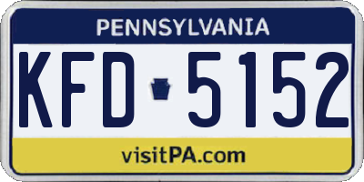 PA license plate KFD5152