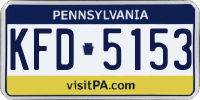 PA license plate KFD5153