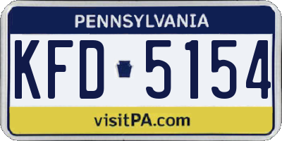 PA license plate KFD5154