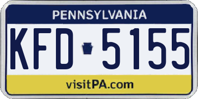 PA license plate KFD5155