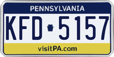 PA license plate KFD5157