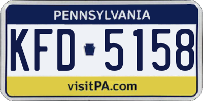 PA license plate KFD5158