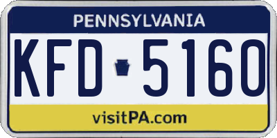 PA license plate KFD5160