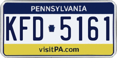 PA license plate KFD5161