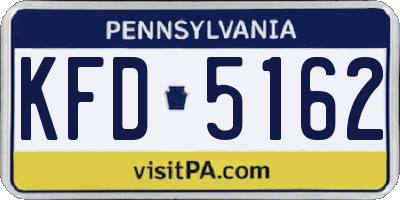 PA license plate KFD5162