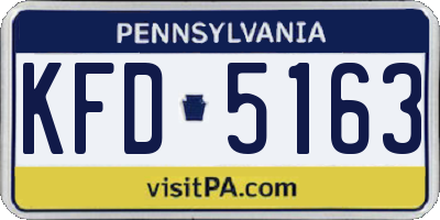PA license plate KFD5163