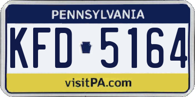 PA license plate KFD5164