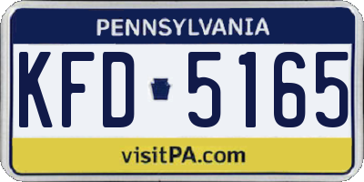 PA license plate KFD5165
