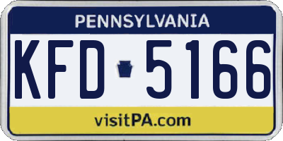 PA license plate KFD5166