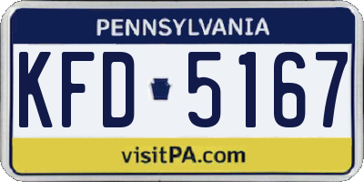 PA license plate KFD5167