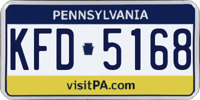 PA license plate KFD5168
