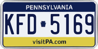 PA license plate KFD5169