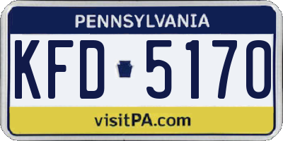 PA license plate KFD5170