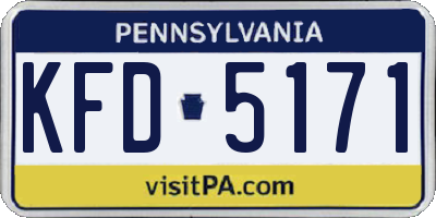 PA license plate KFD5171