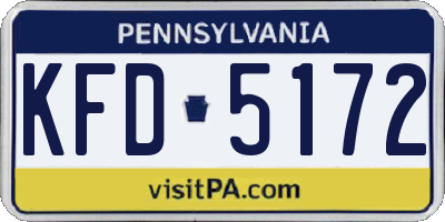 PA license plate KFD5172