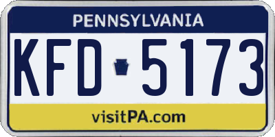 PA license plate KFD5173