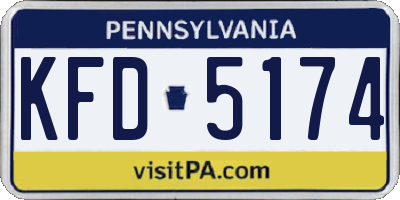 PA license plate KFD5174